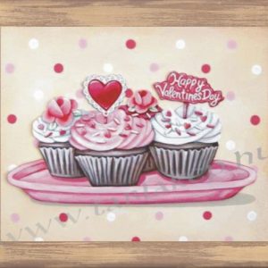 Cupcake Valentin táblakép